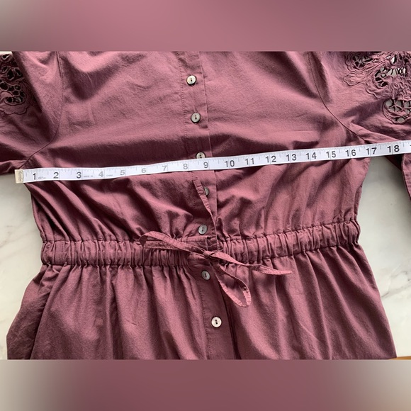 St. Roche Darcy Shirtdress Raisin Organic Cotton MIDI Pockets Cottagecore Dress - Picture 13 of 16